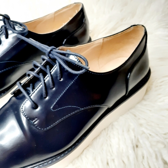 ZARA Basic Vegan Leather Platform Oxford Creepers - Picture 8 of 11